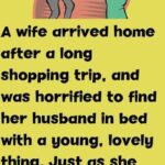 A wife arrived home after a long shopping trip, and
